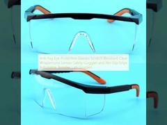 Anti-brouillard lunettes de protection pour les yeux résistantes aux rayures Lentilles d'enveloppe claires Lunettes de sécurité et poignées antidérapantes Temples réglables Lunettes de laboratoire