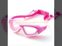 Les enfants anti-brouillard lunettes de natation avec bouchons d'oreilles Lentilles de sport surdimensionnées